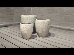 گلدان سیمان فیبر گرد برای کباب / کوره زغال سنگ کمپینگ سوزنده های گرم کننده