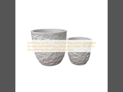 گلدان فیبر رسی گرد خاکستری مات، سبک وزن، بادوام، کم نگهداری، گلدان گل، دکوراسیون ویلا تعطیلات، دفتر کار، پروژه محوطه سازی باغ