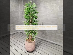 طراحی رنگ قرمز روشن با تکه های گرد فیبر خاکستری در خارج از خانه کاشتار معماری طراحی چشم انداز