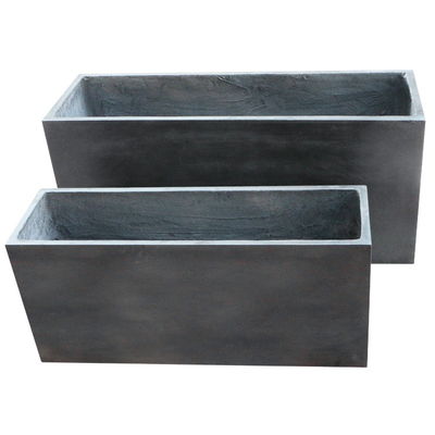 خرید کاشتگاه مستطیل فیبر خاکستری مات با حفره های تخلیه online manufacture