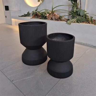 خرید گرد حداقل بافت فیبر خاکستری گلدان گیاه سبک در سیاه online manufacture
