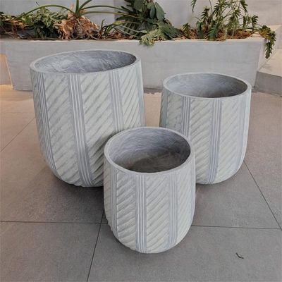 خرید گیاه ساز با سطح گرد از فیبر خاکستری D480*H480 برای ترتیب گیاهان زیبا online manufacture