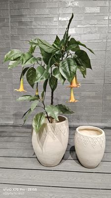 خرید تزئینات گل های پیچیده بیژن خنثی سیلندری فیبر خاکستری کاشت کننده سبک online manufacture