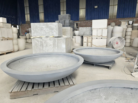 خرید غول های فوق العاده بزرگ سطحی دایره ای فیبر خاکستری گلدان باغ پارک خوشمزه خاک پوشانده زمین سازی online manufacture