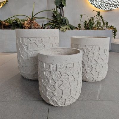 کاشت کننده گل فیبر آبی و زرد گرد با مقاومت در برابر سرما