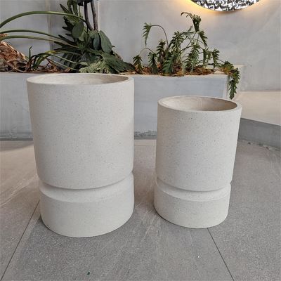گلدان های گیاهی از فیبر خاکستری تقویت شده برای دکوراسیون باغ داخلی در فضای باز
