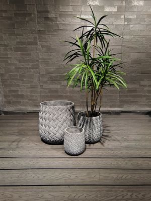 کاشت کننده فیبر خاکستری سفارشی برای گیاهان داخلی و خارجی