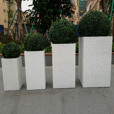 گلدان داخل و خارج از خانه از فیبر خاکستری گلدان سبک وزن از فیبر خاکستری گلدان برای باغ