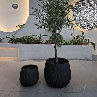 فايبر خاکستری کاشت کننده D370*H330mm 7-8 سال مدت عمر در داخل برای اجاق گاز فولاد / کباب کمپینگ سوزنده