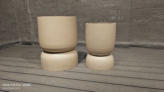 طرح مدرن کاشت کننده فیبر خاکستری D460*H70 سبک وزن برای هر محیط